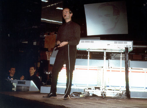 Ralf Huetter, pictured during 'Pocket Calculator' Padova 14.2.90